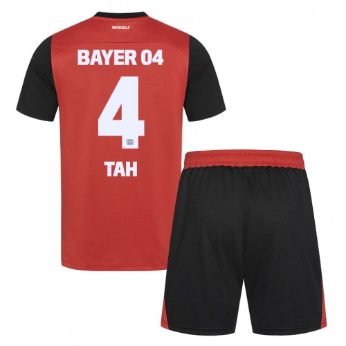 Fotballdrakt Barn Bayer Leverkusen Jonathan Tah #4 Hjemmedraktsett 2024-25 Kortermet (+ Korte bukser)